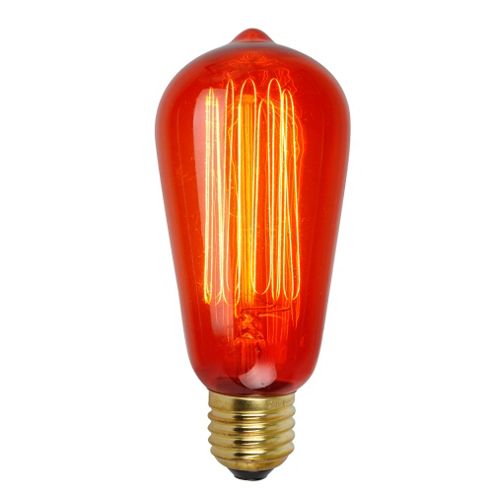 Image of Squirrel Cage Bulb Es Cap 60w Red