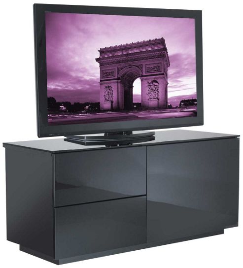 Image of Uk-cf High Gloss Black Tv Cabinet For Up To 50 Inch