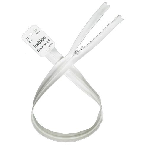 Image of Concealed Zip - 56cm - White