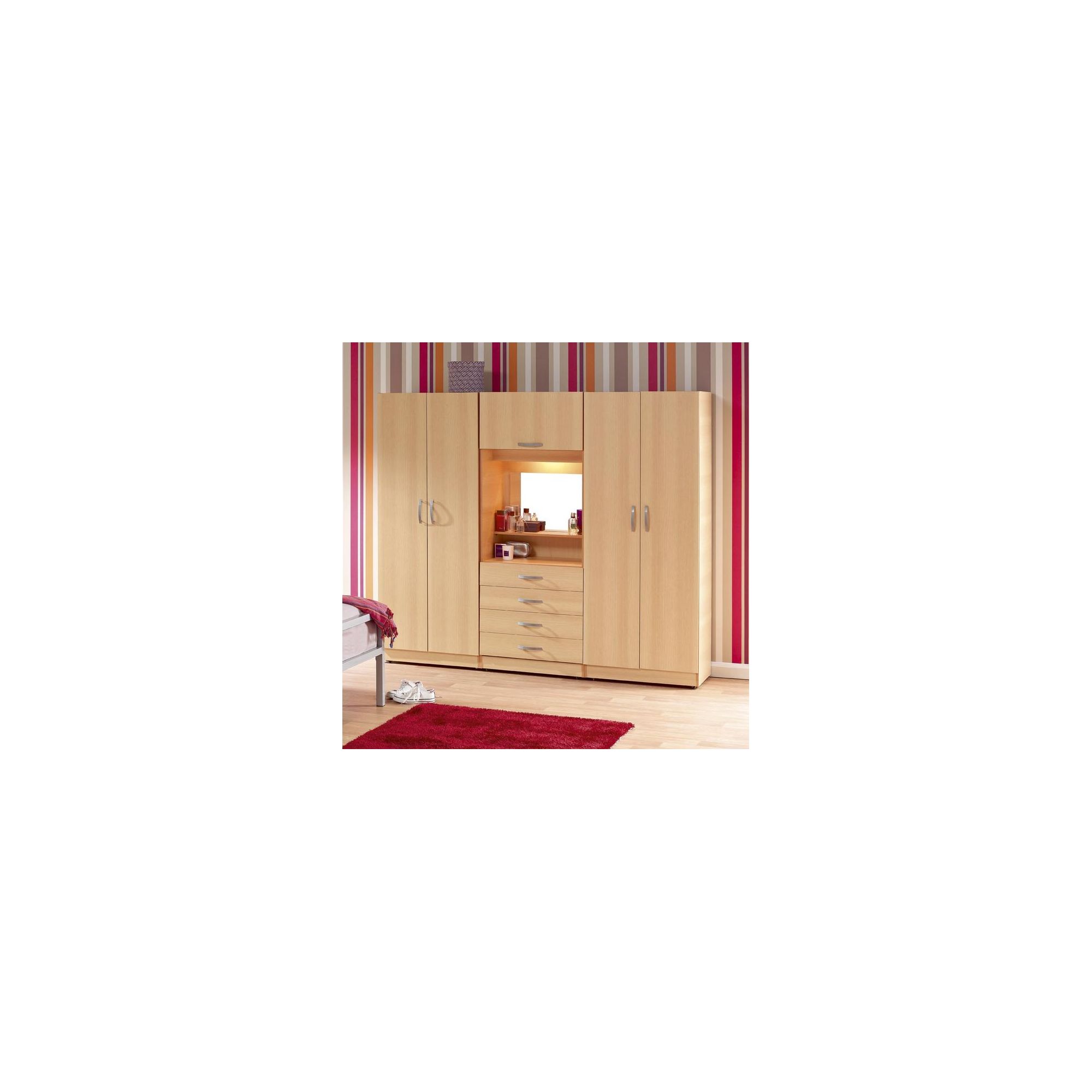 Ideal Furniture Budapest 4 door Wardrobe with drawers - Walnut at Tesco Direct