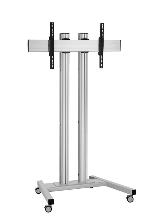 Image of Vogels 18m Silver Trolley Stand With Castors For Up To 102 Inch Tvs