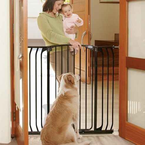 Image of Bindaboo Extra Tall Extra Wide Hallway Pet Security Gate Black