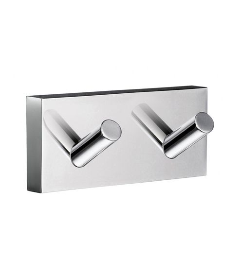 Image of Smedbo House Double Hook - Brushed Chrome