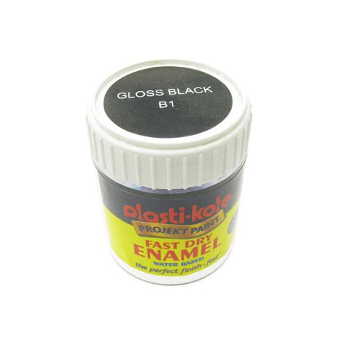 Image of Plasti-kote Brush On Water Based Enamel - Gloss Black 59ml