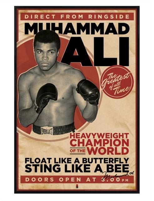 Image of Muhammad Ali Gloss Black Framed Heavyweight Champion Of The World Poster