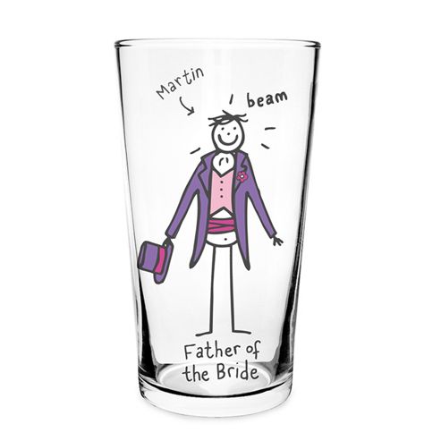 Image of Personalised Purple Ronnie Wedding Father Of The Bride Pilsner Glass
