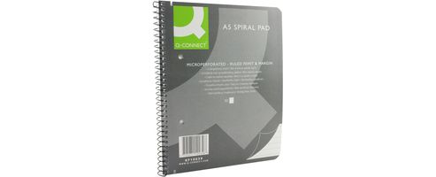 Image of Q-connect Spiral Pad Executive A5+ 80 Leaf Ruled Feint And Margin