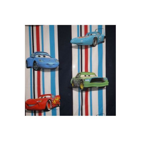 Image of Texco Cars Stripes Bed Set In Dark Blue - Blue