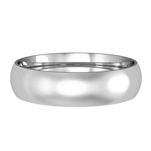 9ct White Gold 5mm Court Satin-Brushed Wedding Ring