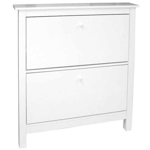 Image of Stowe - 8 Pair Shoe Storage Organiser Cabinet - White