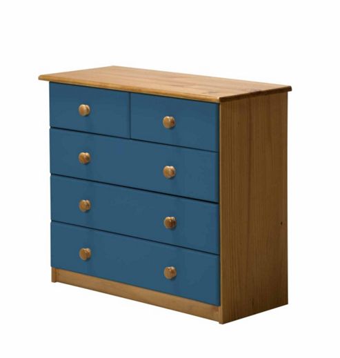 Image of Verona Drawer Chest 3 + 2 Colour Antique And Blue