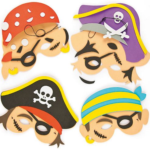Image of Pirate Foam Mask Kid's Craft Kits (pack Of 4)