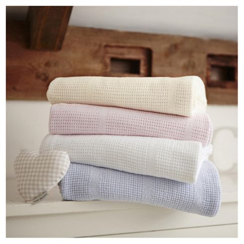 Image of Clair De Lune Cellular Pram Blanket (white)
