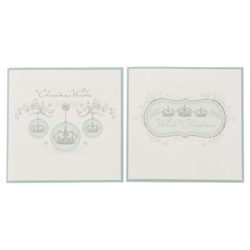 Image of Tesco Crown Baubles Christmas Cards, 12 Pack