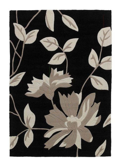 Image of Oriental Carpets & Rugs Hong Kong Black Tufted Rug - Runner 120cm L X 60cm W