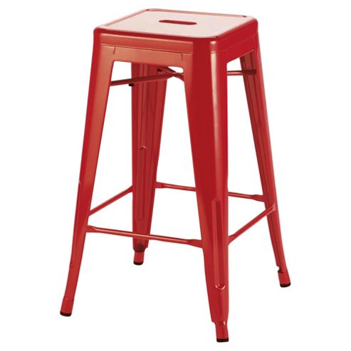 Image of Marseille Metal Stacking Stool High Red