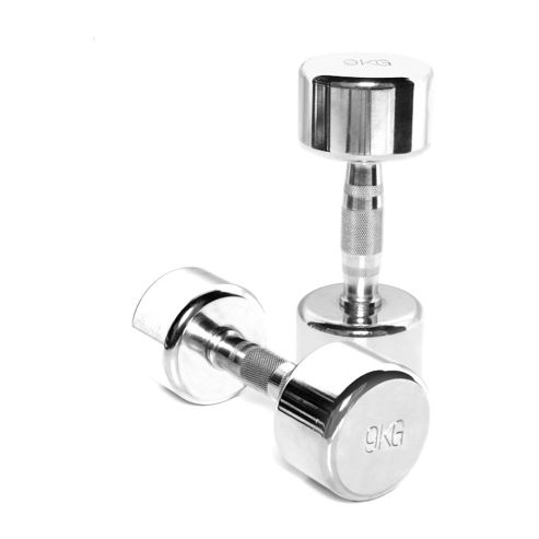Image of Body Power Ergo Chrome Dumbbells - 9kg (x2)