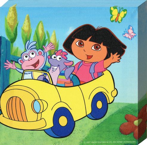 Image of Dora The Explorer Off On A Drive With Dora Canvas Print