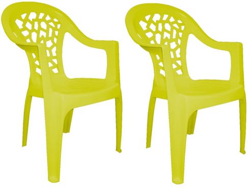 Image of Resol Inca Garden Outdoor / Indoor Designer Plastic Chair - Green - Pack Of 2