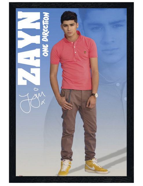 Image of One Direction Black Wooden Framed Zayn 1d Poster