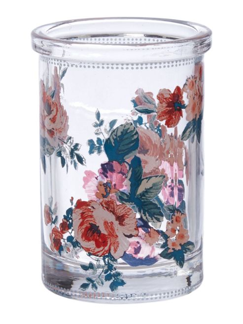 Image of Flower Print Glass Tumbler