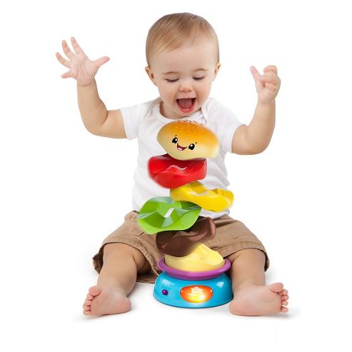 Image of Bright Starts Giggling Gourmet Stack 'n' Spin Burger