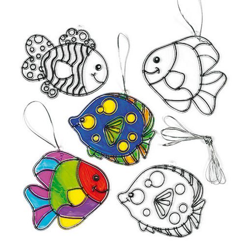 Image of Tropical Fish Suncatcher Decorations (pack Of 6)