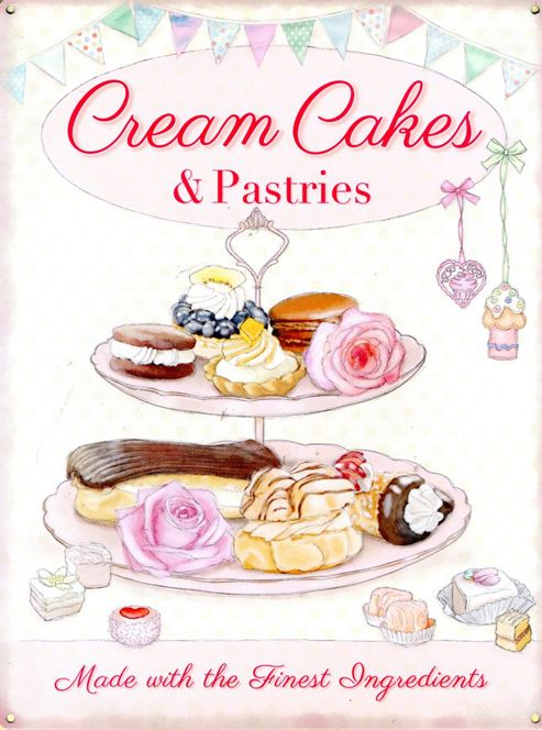 Image of Cream Cakes & Pastries Tin Sign