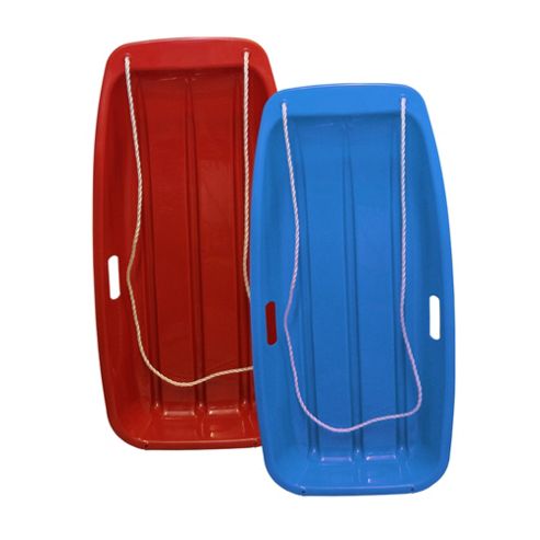 Image of Pack Of 2 'snow Speeder' Plastic Sled - Blue & Red