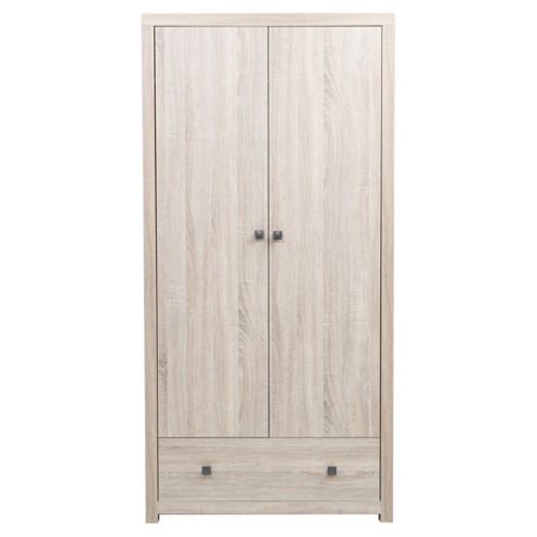 Image of Torino 2 Door 1 Drawer Wardrobe, Oak Effect