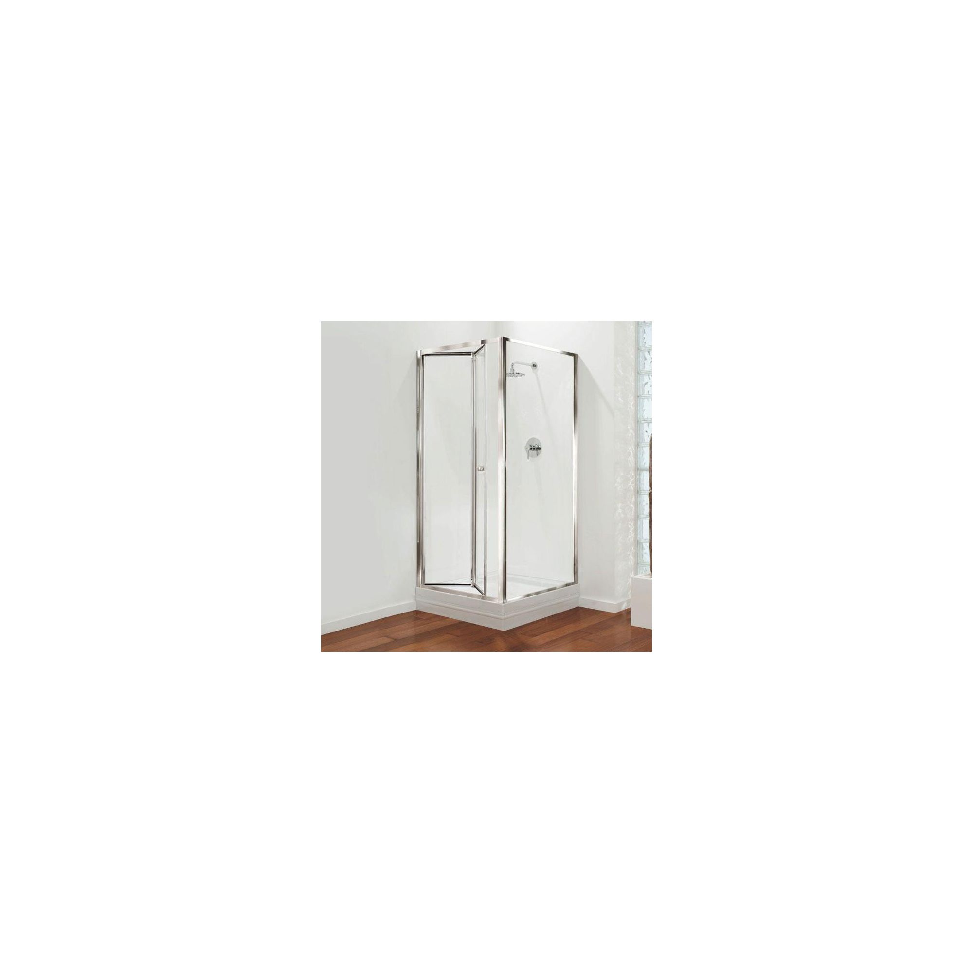 Coram GB Bi-Fold Door Shower Enclosure, 760mm x 760mm, Standard Tray, 4mm Glass, Chrome Frame at Tesco Direct