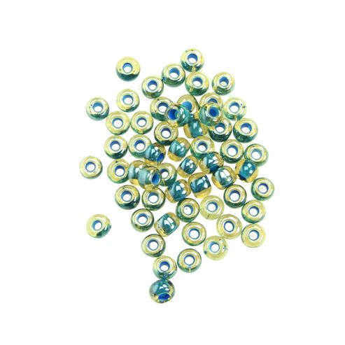Image of Czech Seed Bead 2/0 Topaz/blue Lined