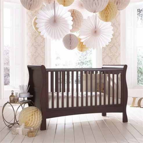 Image of Izziwotnot Bailey Sleigh Cot Bed (mahogany)
