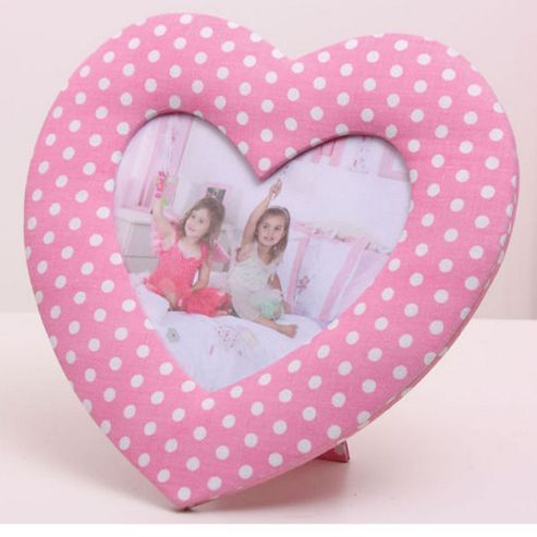 Image of Pink Dotty Heart Children's Photo Frame