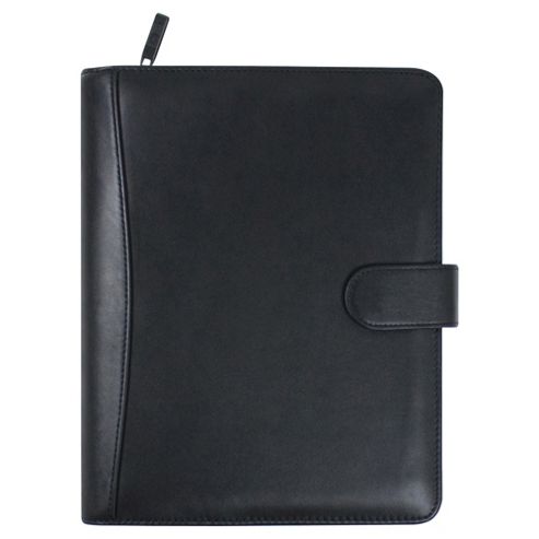 Image of Collins Stirling A5 Premium Leather Desk Organiser, Black