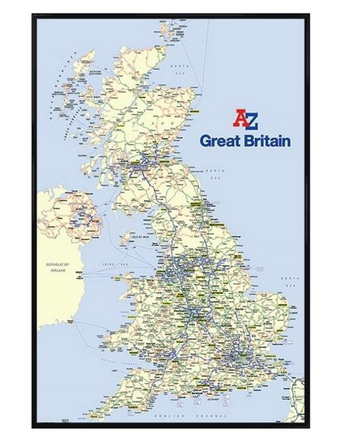 Image of Gloss Black Framed The A-z Of Great Britain Poster