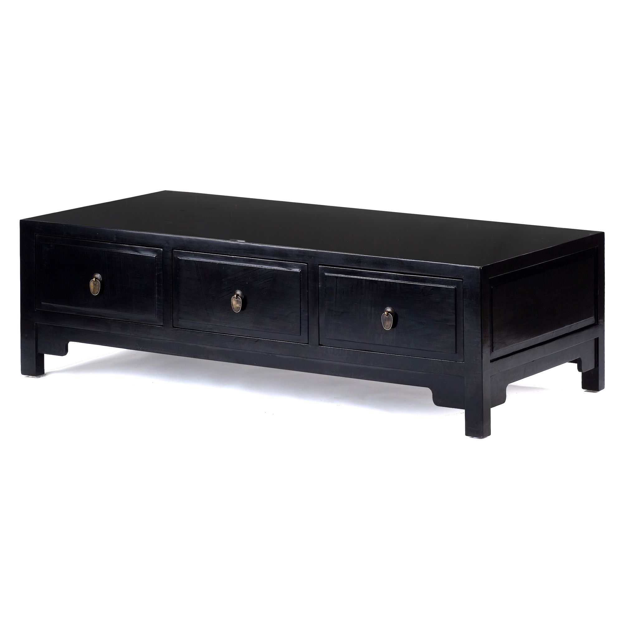 Shimu Chinese Classical Three Drawer Kang Table - Black Lacquer at Tesco Direct