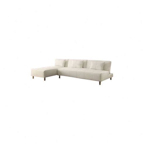 Image of Leader Lifestyle Maison Sofa Bed - White Vinyl Leather