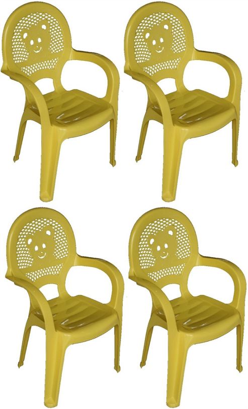 Image of Resol Childrens Garden Plastic Chair - Yellow - (pack Of 4 Chairs)