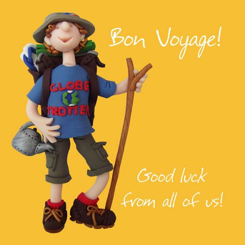 Image of Holy Mackerel Good Luck On Your Travels From All Of Us. Bon Voyage Greetings Card