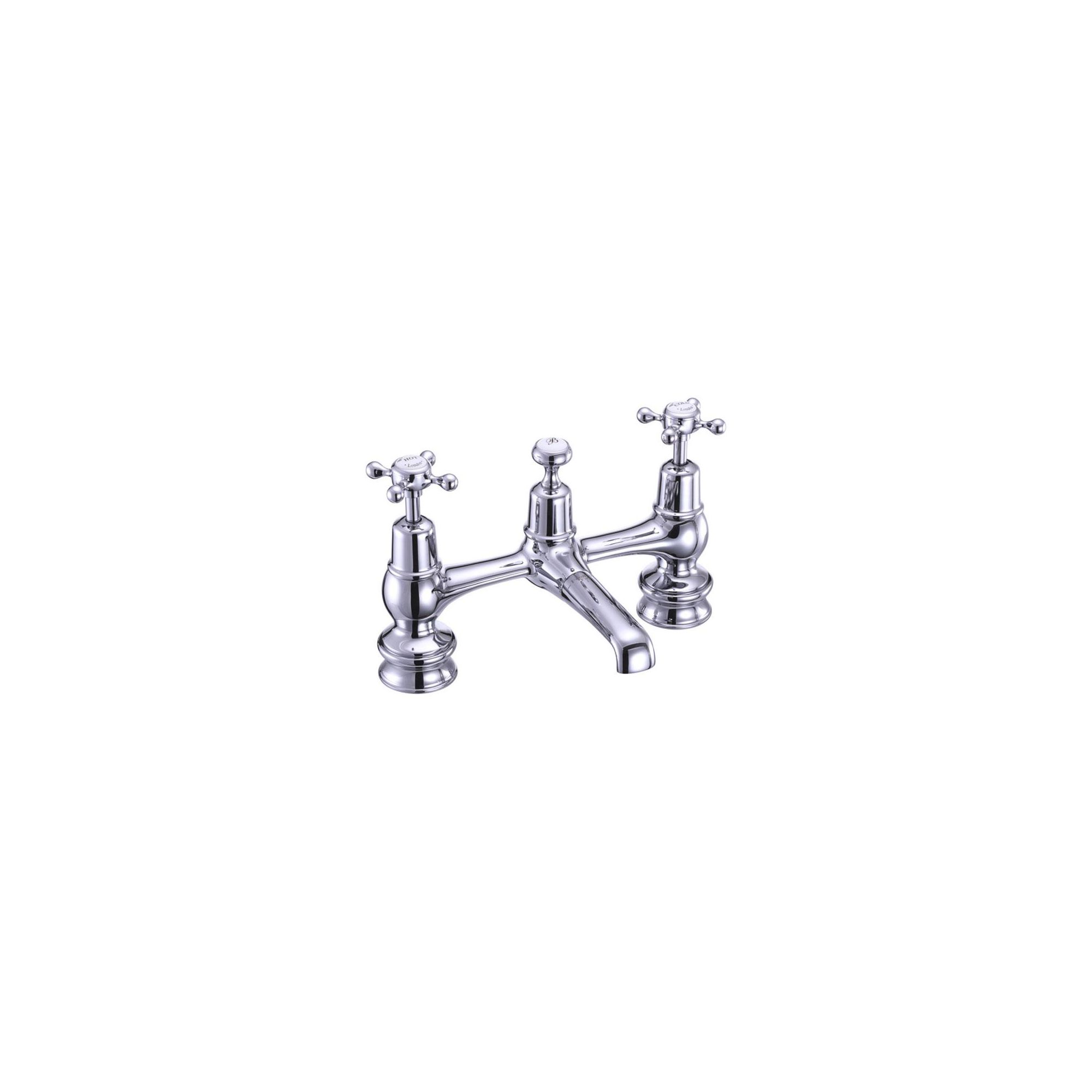 Burlington Claremont Regent 2 Hole Bridge Basin Mixer Tap, Dual Handle, Chrome at Tesco Direct