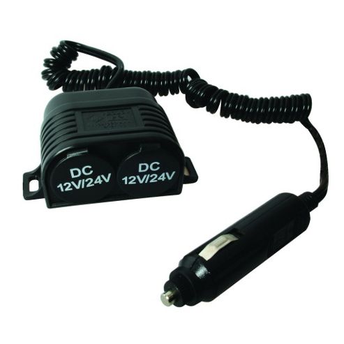 Image of Twin Cigarette Socket Adaptor With 1m Lead