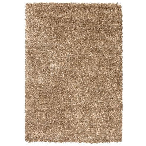 Image of Angelo Bari Beige Shag Rug - 230cm X 160cm (7 Ft 6.5 In X 5 Ft 3 In)