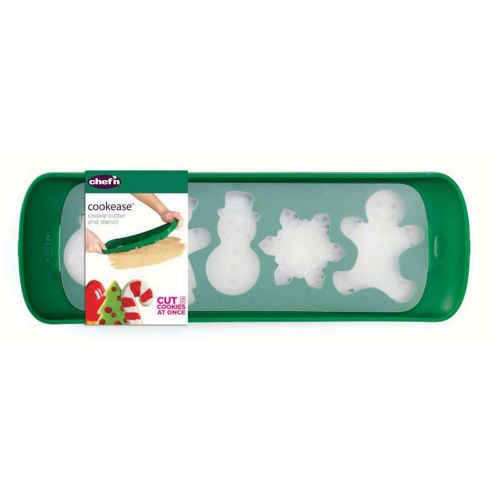 Image of Chef'n Cookease Christmas Theme Cookie Cutter And Stencil Set