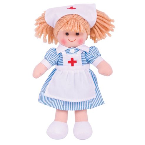 Image of Bigjigs Toys 28cm Doll Bjd011 Nurse Nancy