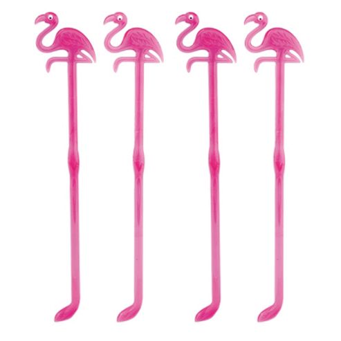 Image of Zak Designs Set Of 4 Flamingo Stirrers