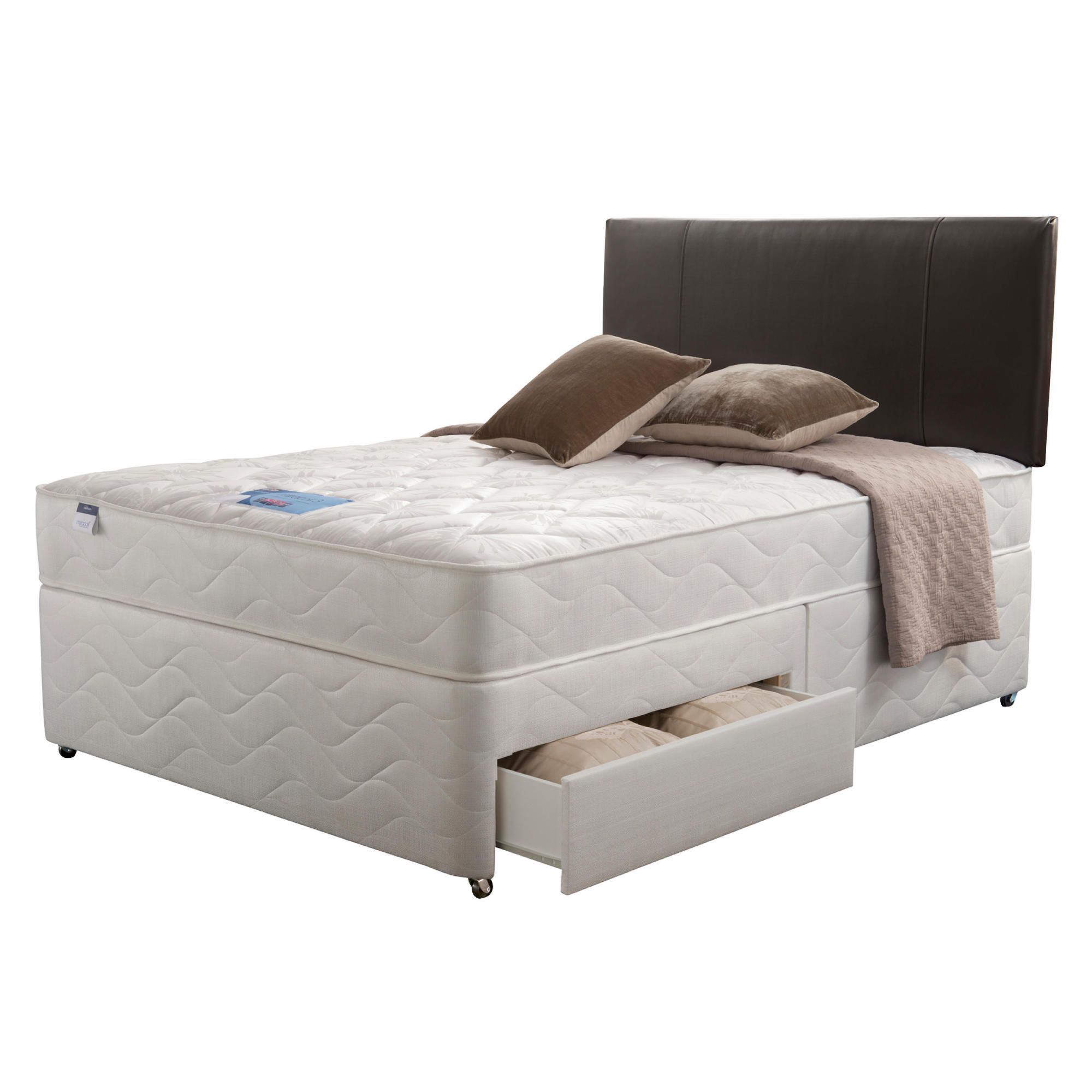 Silentnight Miracoil Kingston Double 4 Drawer Divan set at Tesco Direct