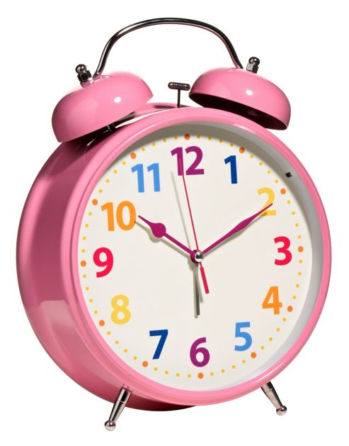 Image of Premier Housewares Twin Bell Alarm Clock - Pink