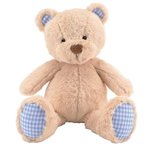 Image of Elc Gingham Trim Teddy Bear