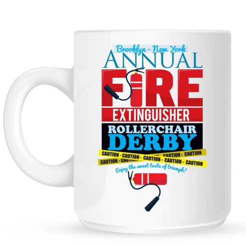 Image of Fire Extinguisher Rollerchair Derby 10oz Ceramic Mug